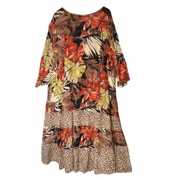 BFA Classic Maxi Floral Dress Sz 3X Colorful Boho Lagenlook Artsy Fall Romantic - Picture 5 of 11